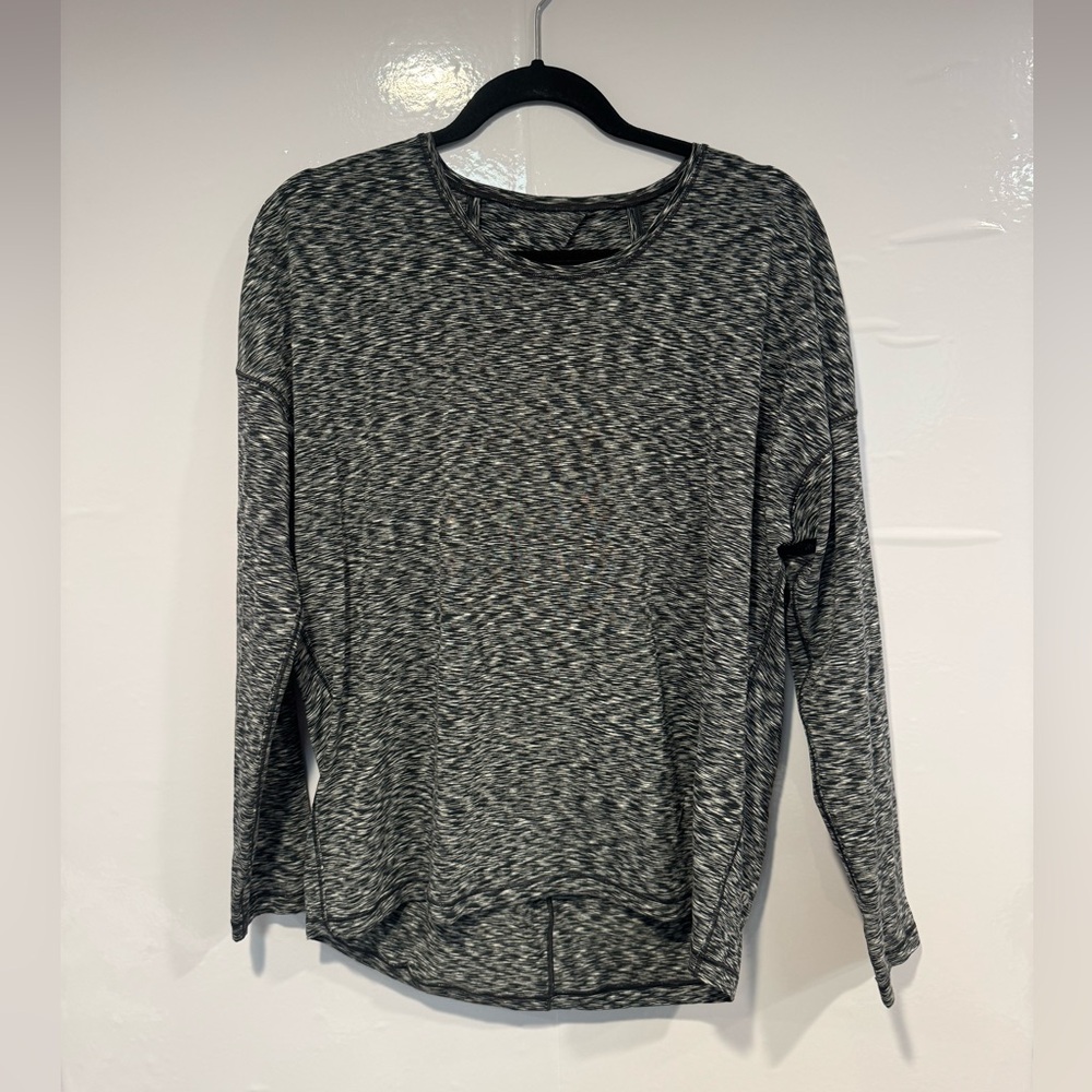 Black and grey marl lululemon open back long sleeve